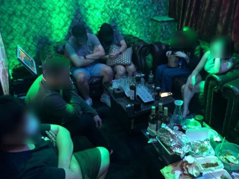 A shophouse unit along Geylang Road (pictured) was laid out like a karaoke lounge.