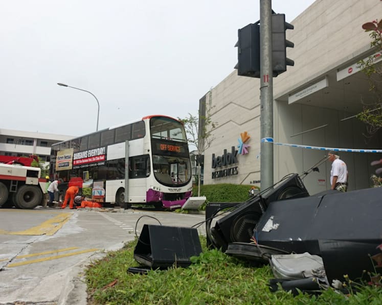 Double-decker bus ploughs into pedestrians at Bedok interchange