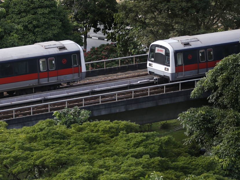 SMRT trains on the East-West Line between Pasir and Tampines stations on 17 Jan, 2018.
