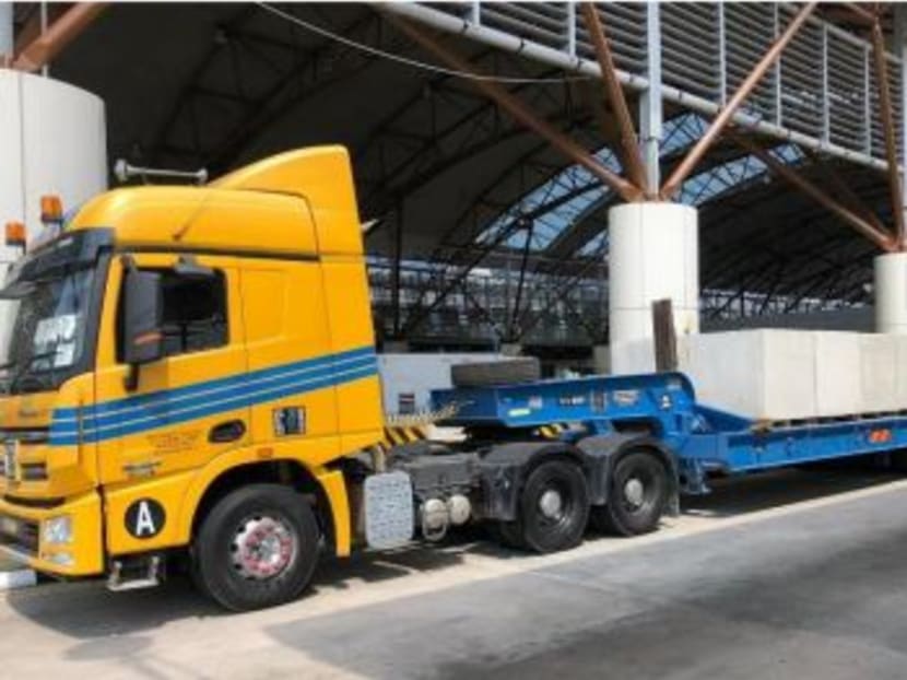 ICA officers discovered the hidden cigarettes when they investigated after noticing anomalies in the concrete blocks being carried on the lorry (pictured).