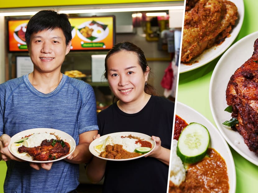 Good Value $5.50 Malaysian-Style Nasi Lemak With Fried Chicken Leg At Amoy St Food Centre