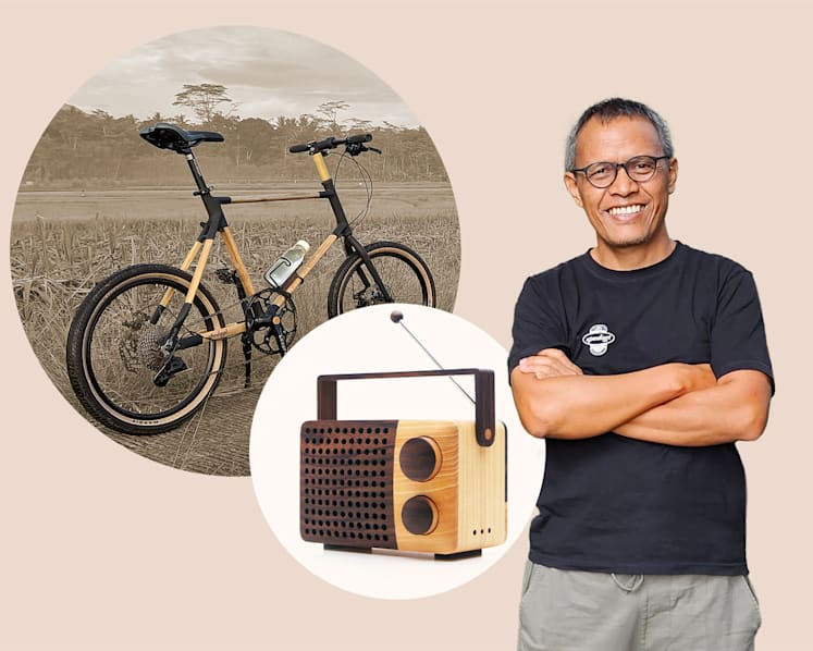 This product designer from an Indonesian village created an award-winning wooden radio and a bamboo bike