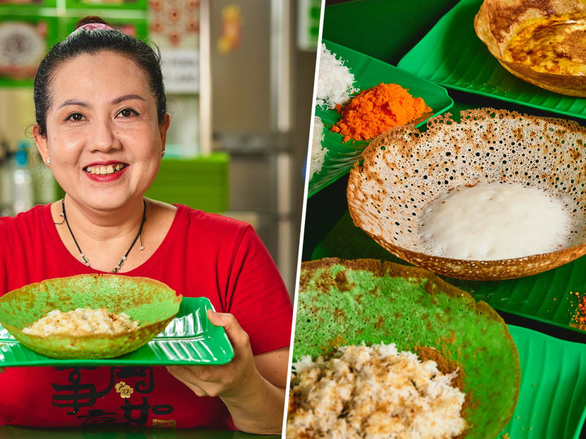 Madam Nguyen Thi Kieu Hanh (left), owner of Mr Appam hawker stall, with the food items on sale. Madam Nguyen Thi Kieu Hanh (left), owner of Mr Appam hawker stall, with the food items on sale.