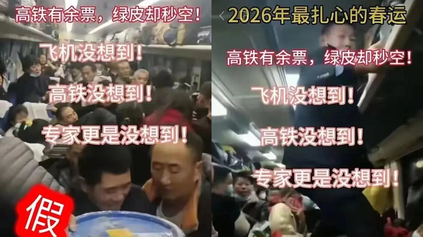 编造中国春运火车爆满等谣言 多人被行政处罚