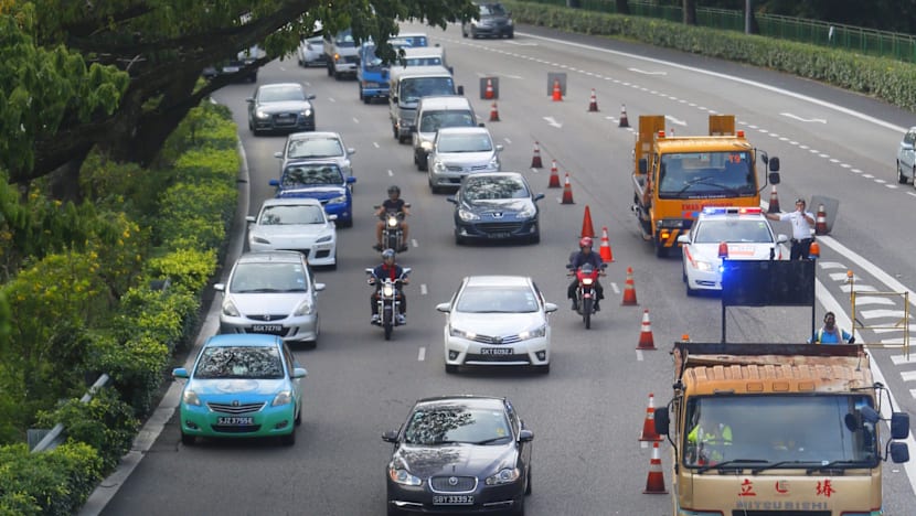 Two lanes along PIE closed after new oil spill