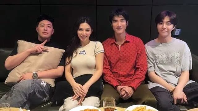 左右坐着潘玮柏、王力宏　网友肉搜“性感女子”身份