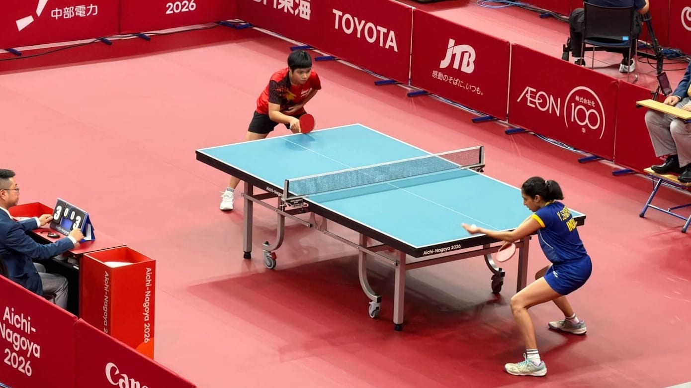 我国乒乓球女队2比3不敌印度