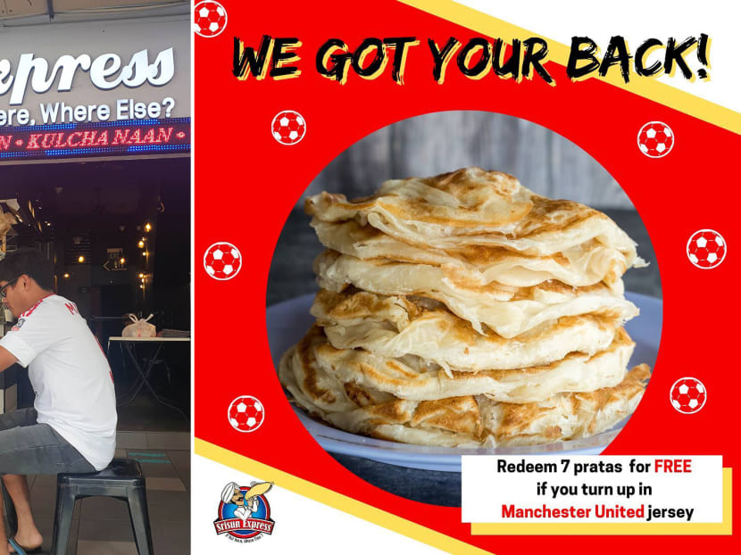 Man Utd fans actually showed up at prata shop to claim free prata kosong promo for Liverpool match loss