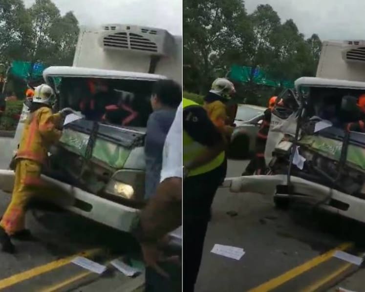 Trapped lorry driver rescued by SCDF after accident in Tuas