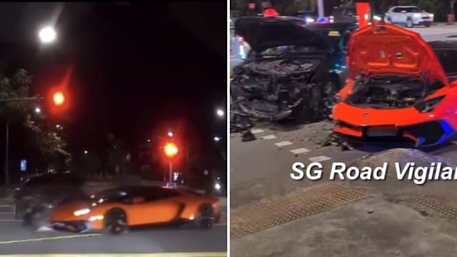 两车义顺交界处相撞 兰博基尼超级跑车撞毁