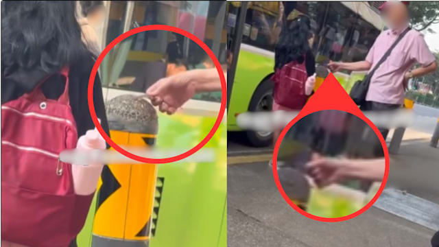 疑似在巴士站用假壁虎吓人 男子行为引发争议