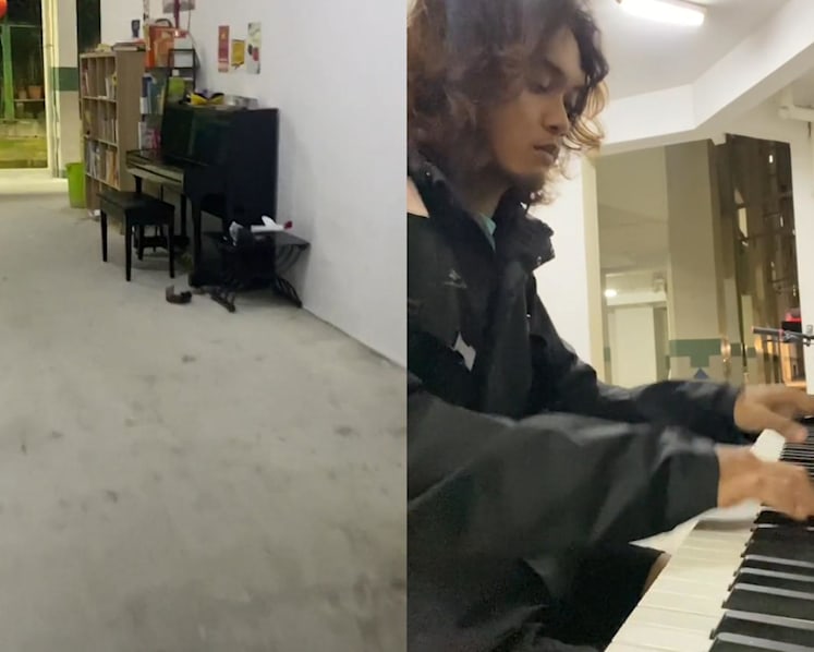 #trending: Food delivery rider’s piano jamming at void deck goes viral, earns praise from netizens