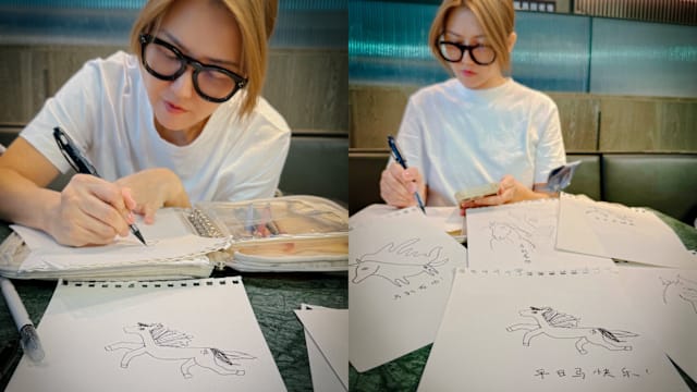 孙燕姿手绘马年福贴，粉丝纷纷转发祈愿“马上有票”