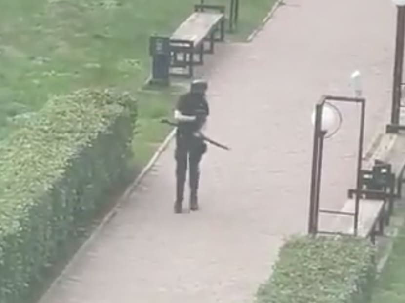 A gunman appears to have been pictured outside Perm University in Russia