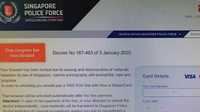 警方提醒公众 提防冒充警察部队的钓鱼诈骗弹窗