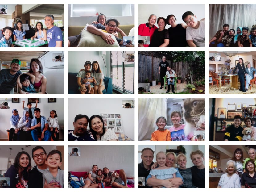 A collage of some of the family portraits taken by Mr Nicky Loh.
