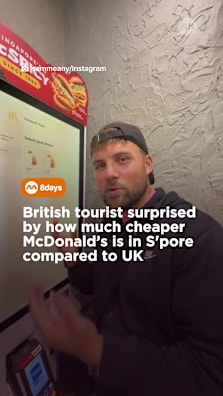 Besides chilli crab and chicken rice, looks like we can also flex our McDonald’s The British tourist enthusiastically listed every Singapore McDonald’s item that cannot be found on the UK menu #8dayssg #8dayssgtrending #mcdonalds #tourist #uk Credit: Sam Meany 