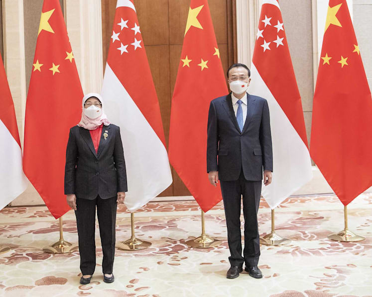 President Halimah, Premier Li affirm strong ties between Singapore and China at meeting in Beijing