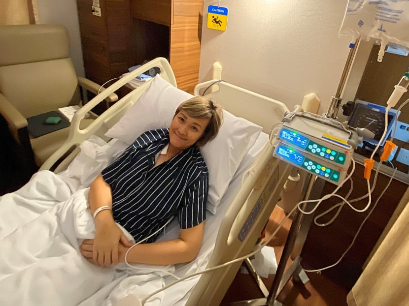 Former radio broadcaster Petrina Kow when she was hospitalised for cancer treatment. She was diagnosed with nasal cancer in 2020. Former radio broadcaster Petrina Kow when she was hospitalised for cancer treatment. She was diagnosed with nasal cancer in 2020.