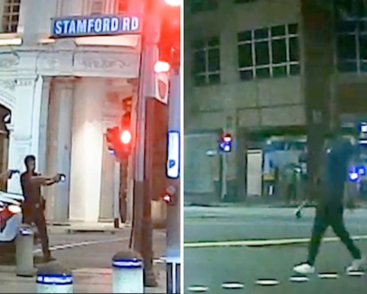 Man carrying axe along Stamford Road arrested, police investigations ongoing