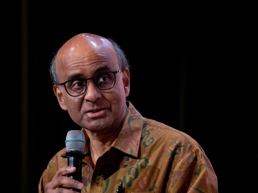 A file photo of Senior Minister Tharman Shanmugaratnam speaking at a seminar in 2016.