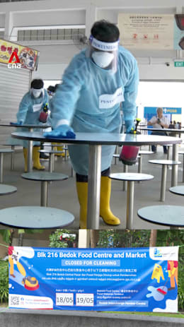 Bedok hawker centre linked to TB clusters deep cleaned ahead of reopening