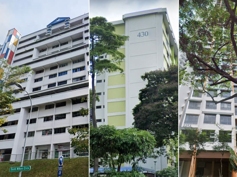 (From left) Block 3 Teck Whye Lane and Blocks 430 and 445A Clementi Avenue 3.