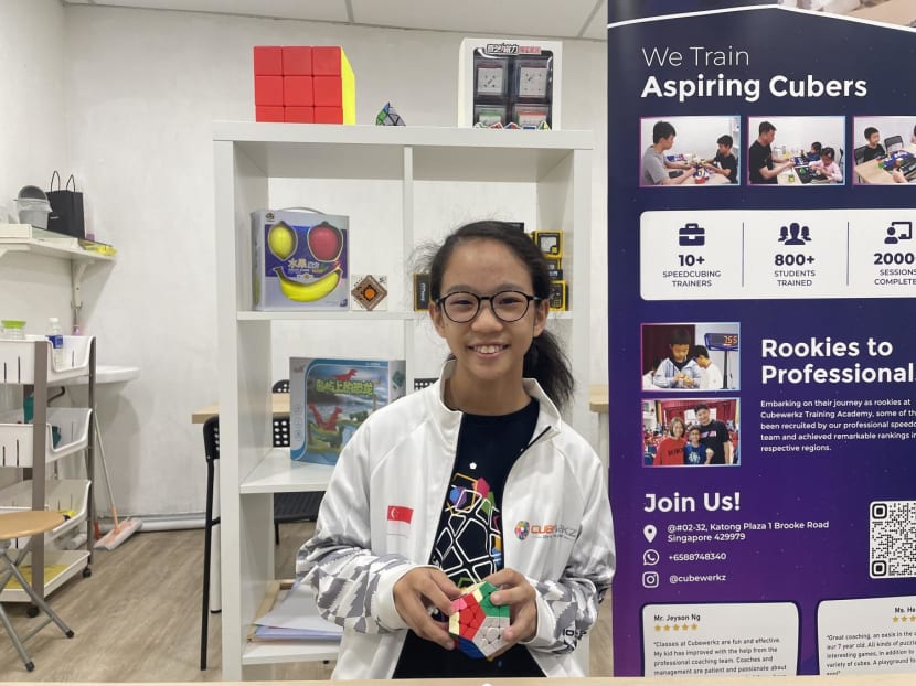 Beth Lee, 12, signed up for classes at Cubewerkz’s Cubing Academy after she and her parents chanced upon the store.