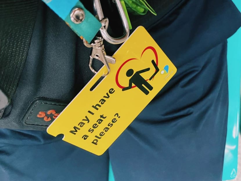 All stares and no offers to sit: Travelling on public transport with a 'May I have a seat please?' lanyard All stares and no offers to sit: Travelling on public transport with a 'May I have a seat please?' lanyard