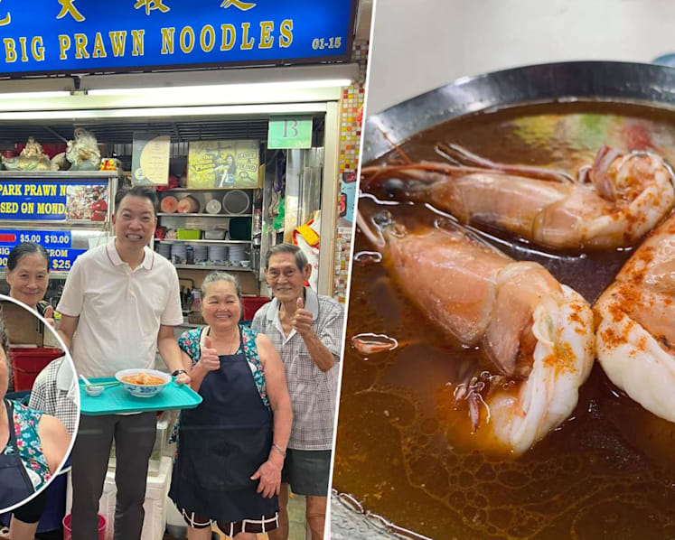 Netizens Astonished To See Famously Moody Wah Kee Prawn Mee Hawker Smiling In Photo With MP Melvin Yong