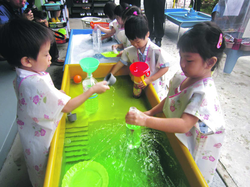 The updated kindergarten curriculum explicitly states learning goals expected by the end of K2 and emphasises the concept of learning through play. Photo: Ng Jing Yng