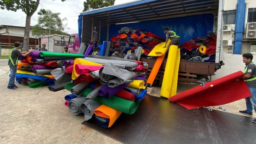 Chairs made from used carpets? How a Singapore company is trying to make concerts and events more sustainable Chairs made from used carpets? How a Singapore company is trying to make concerts and events more sustainable