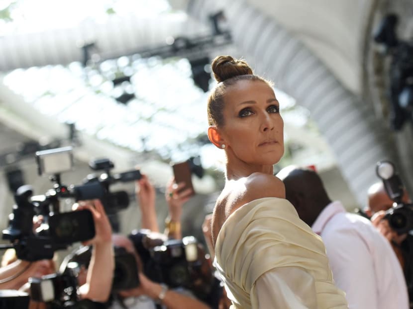 Canadian singer Celine Dion poses as she arrives for the Alexandre Vauthier Women's Fall-Winter 2019/2020 Haute Couture collection fashion show in Paris, on July 2, 2019.