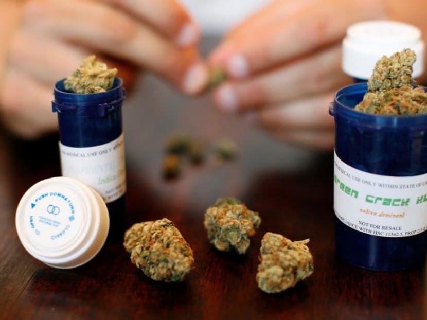 Medical marijuana is displayed in Los Angeles, California. The Ministry of Home Affairs and Ministry of Health said in a joint statement that there are currently no pharmaceutical products with cannabinoids in Singapore. Medical marijuana is displayed in Los Angeles, California. The Ministry of Home Affairs and Ministry of Health said in a joint statement that there are currently no pharmaceutical products with cannabinoids in Singapore.