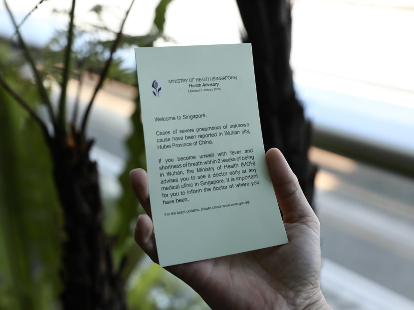 Health advisory notices have been issued to all travellers arriving at Changi Airport from China.
