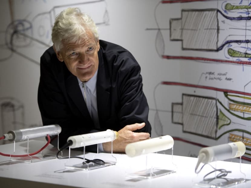 British industrial design engineer and founder of the Dyson company, Mr James Dyson, poses with products during a photo session at a hotel in Paris on Oct 11, 2018. British industrial design engineer and founder of the Dyson company, Mr James Dyson, poses with products during a photo session at a hotel in Paris on Oct 11, 2018.