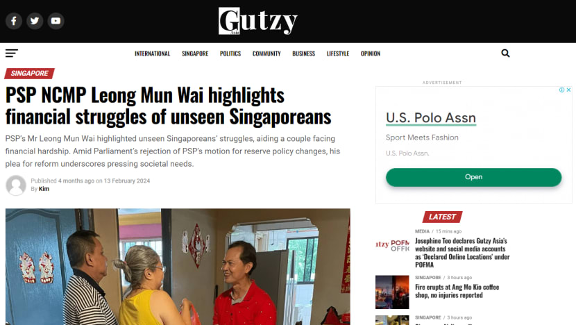 Gutzy Asia handed POFMA restrictions over 'multiple falsehoods' Gutzy Asia handed POFMA restrictions over 'multiple falsehoods'