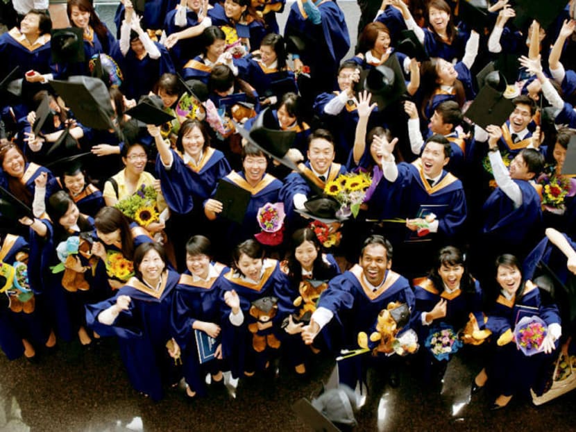 Students graduating from NUS. Photo: National University of Singapore