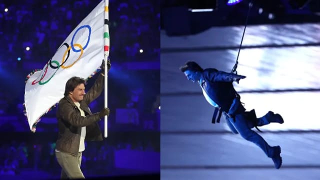 2024巴黎奥运闭幕式绚丽落幕　Tom Cruise飞身接下五环旗！