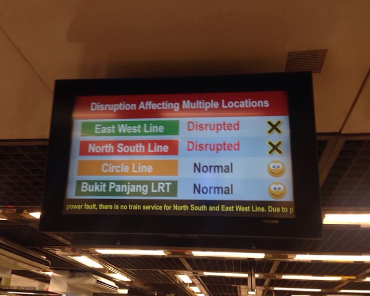 MRT breakdown: North-South, East-West lines down for hours