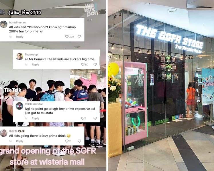 #trending: Snack store SGFR selling rare Prime drinks at S$350 draws crowds of students; netizens baffled