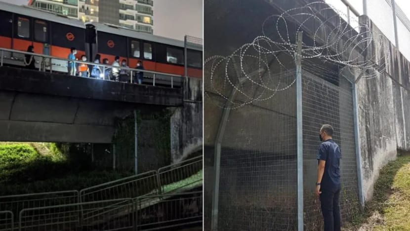 Kawat berduri atas pagar dibaiki selepas kemalangan maut dekat stesen MRT Kallang Kawat berduri atas pagar dibaiki selepas kemalangan maut dekat stesen MRT Kallang