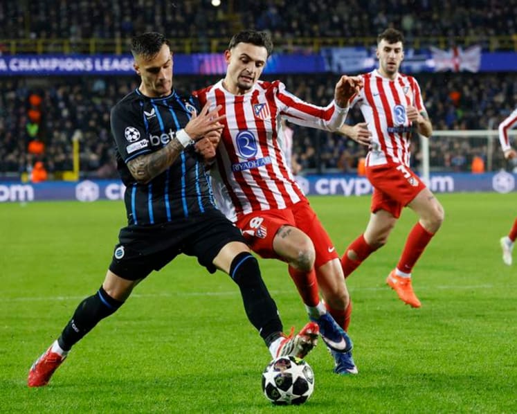 Club Brugge equalise late to force 3-3 home draw with Atletico Madrid
