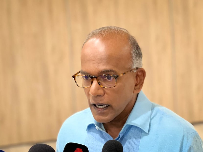 Mr K Shanmugam speaking to journalists at the Tzu Chi Humanistic Youth Centre on July 30, 2022. Mr K Shanmugam speaking to journalists at the Tzu Chi Humanistic Youth Centre on July 30, 2022.