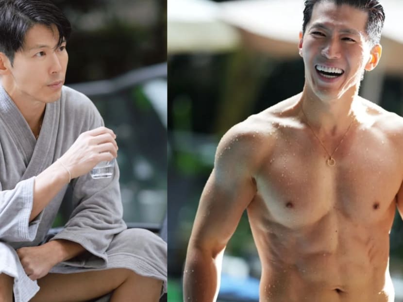 Taiwanese actor Eric Huang, 52, shows off impressive bod at the pool