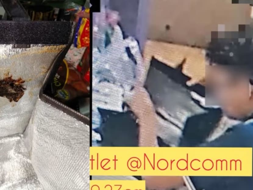 A photo of the rat that was found in the delivery bag and a screengrab from the video posted by Annabella Patisserie showing an employee preparing an order. A photo of the rat that was found in the delivery bag and a screengrab from the video posted by Annabella Patisserie showing an employee preparing an order.
