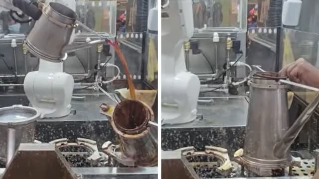 茶水摊泡咖啡机器人出包 网民：无法完全取代人手