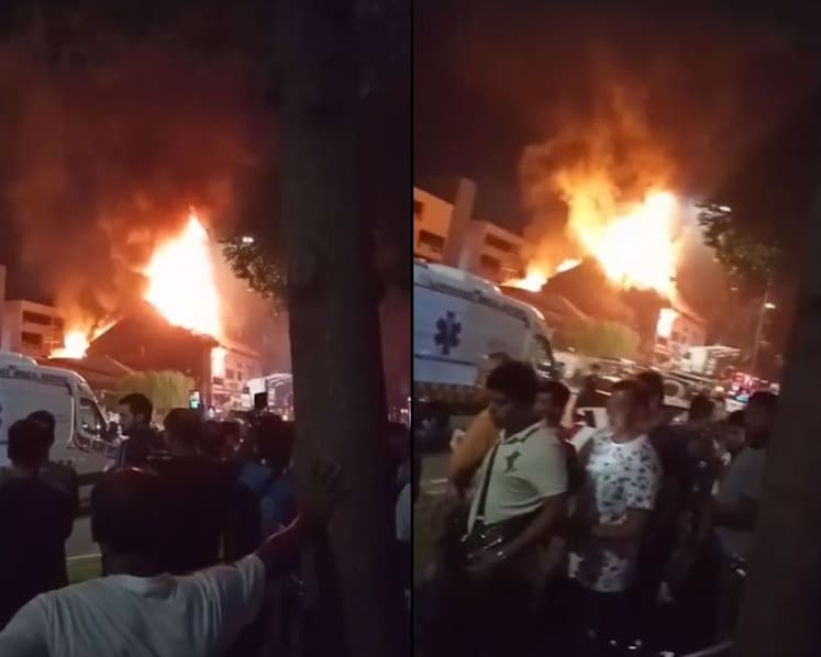 Fire engulfs building in Geylang; operation ongoing
