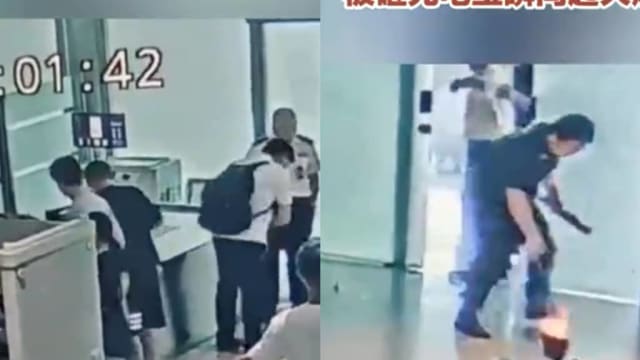 过机场安检被拦阻 中国男子怒砸充电器引发火患
