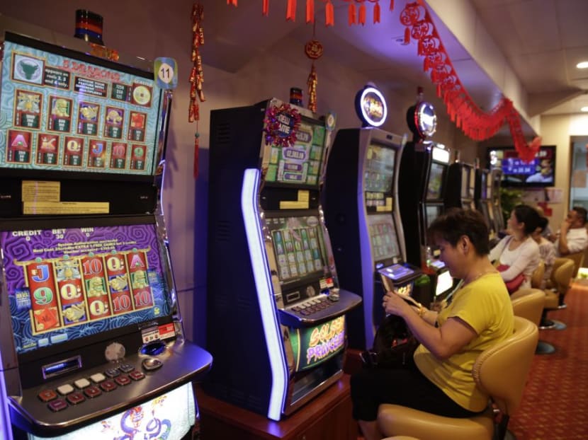 Jackpot machines at Hougang United FC's clubhouse. Jackpot machines at Hougang United FC's clubhouse.